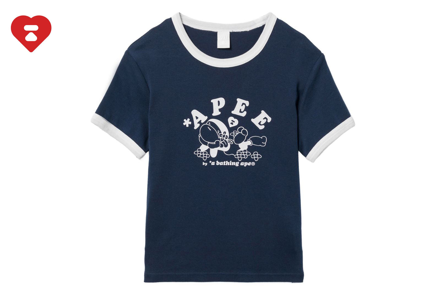 BAPE PRINT CROP RINGER TEE