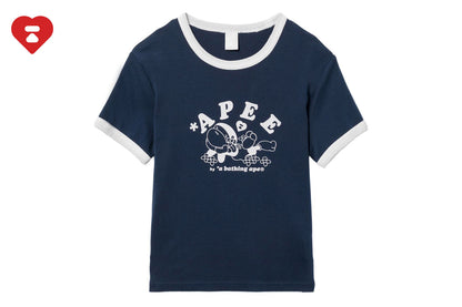 BAPE PRINT CROP RINGER TEE