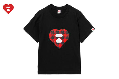 BAPE 格紋心形印花T恤