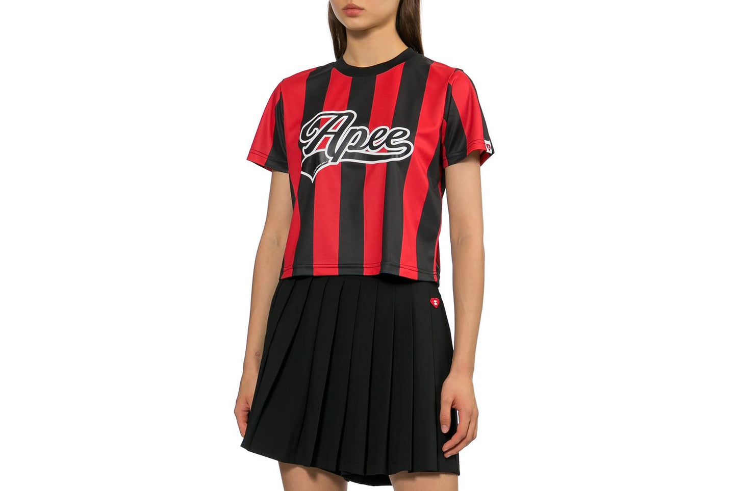 BAPE APEE STRIPE FOOTBALL TEE