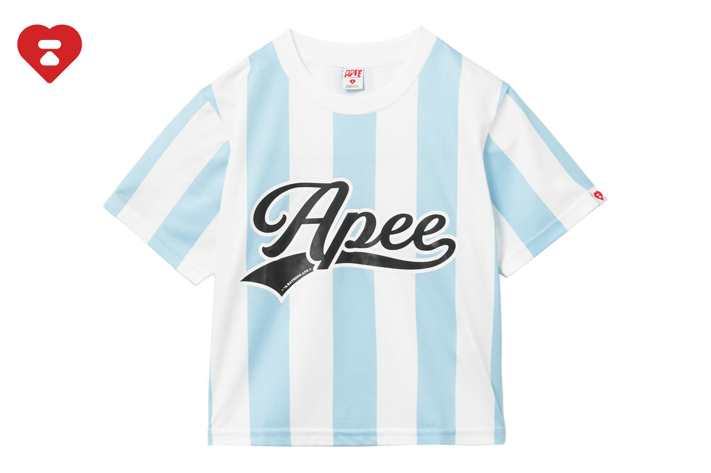 BAPE APEE STRIPE FOOTBALL TEE