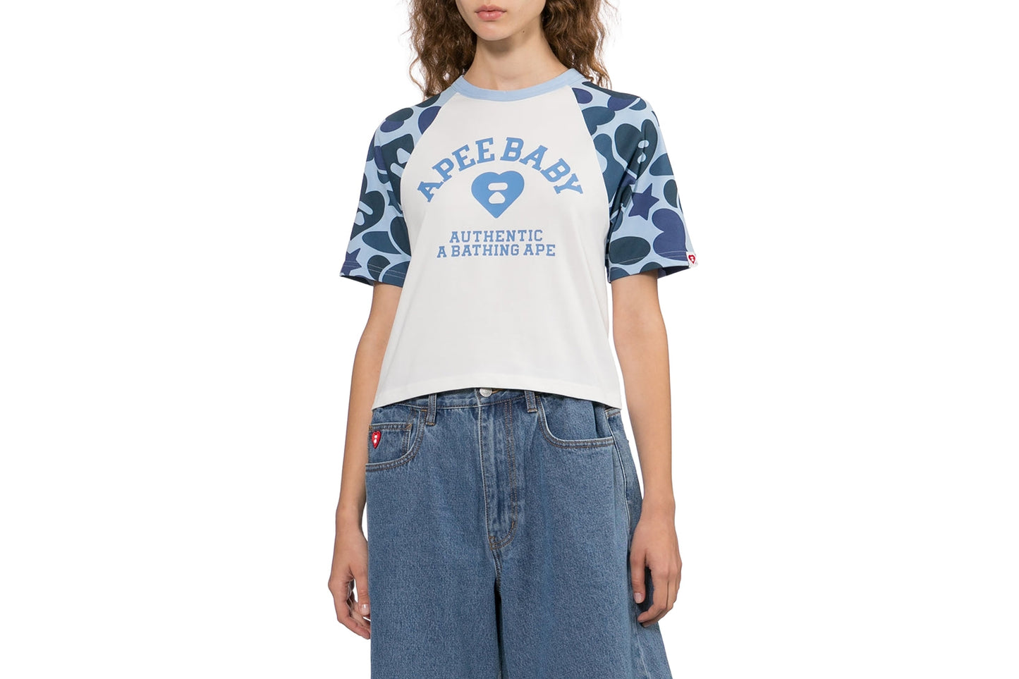 BAPE CAMO SLEEVES RAGLAN TEE