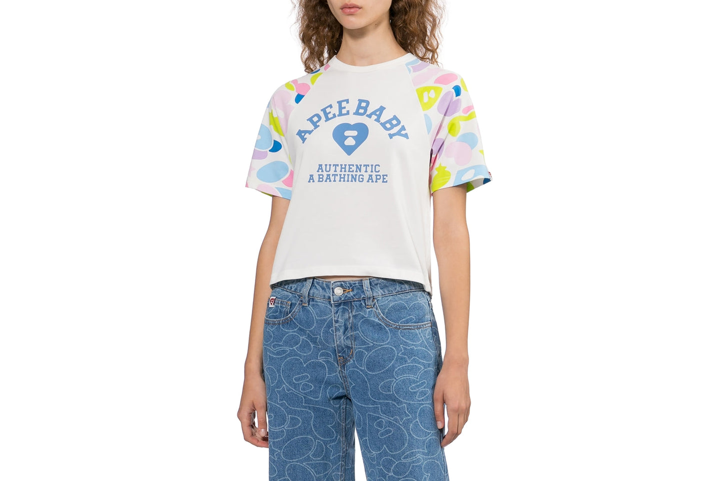 BAPE CAMO SLEEVES RAGLAN TEE