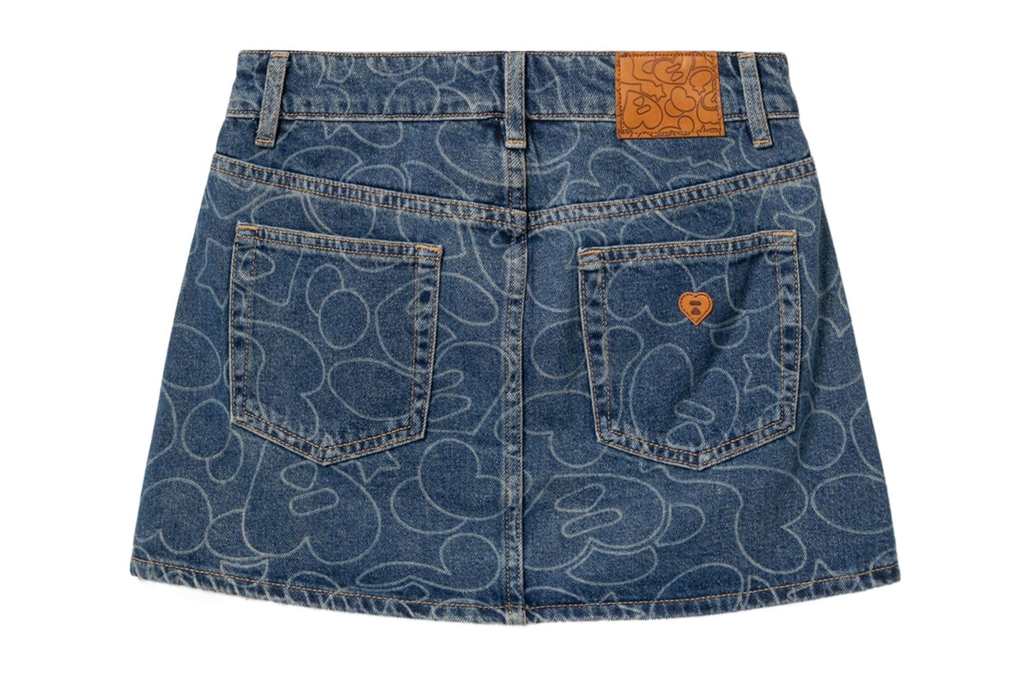 BAPE CAMO WASHED DENIM SKIRT