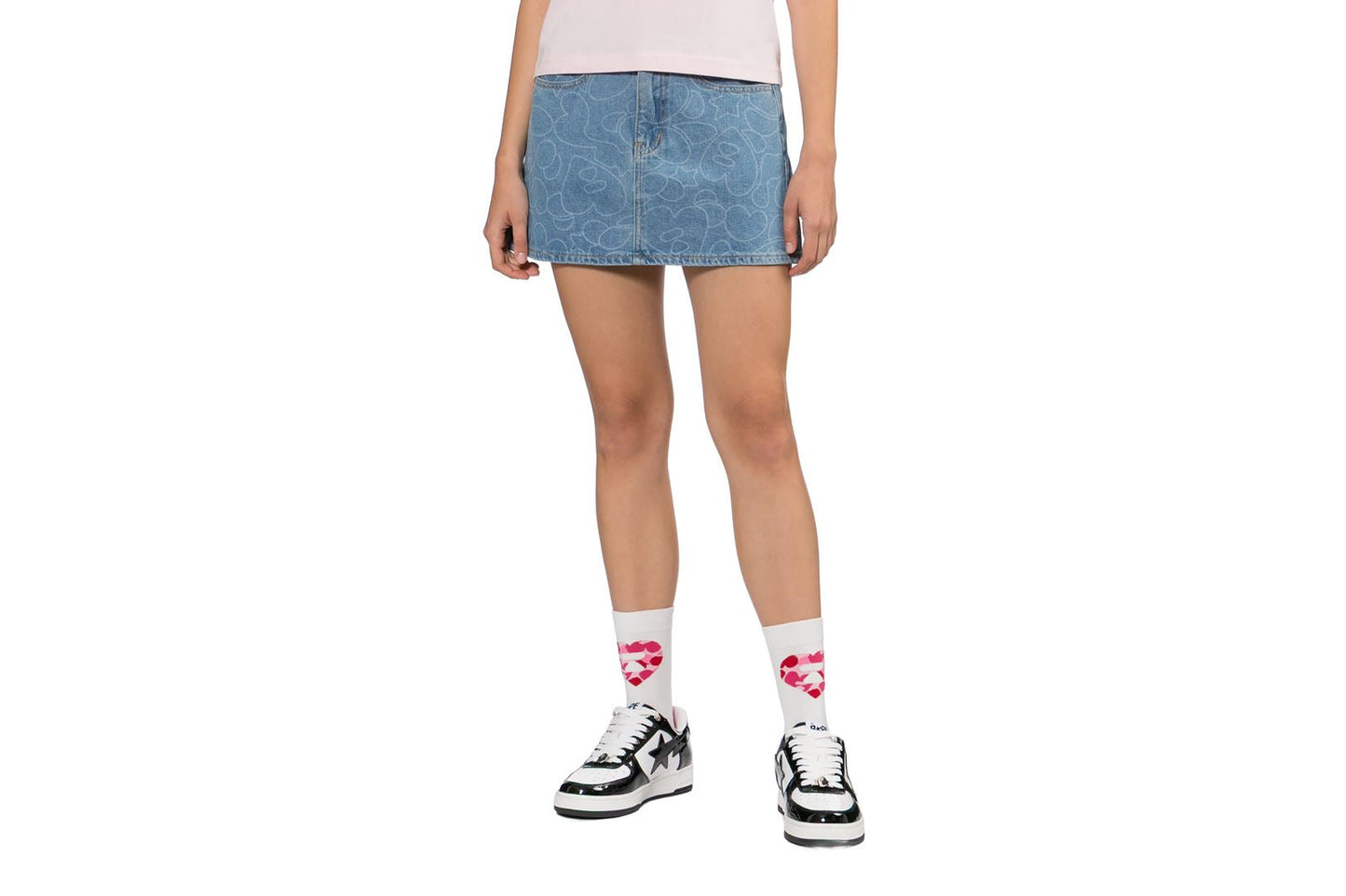 BAPE CAMO WASHED DENIM SKIRT