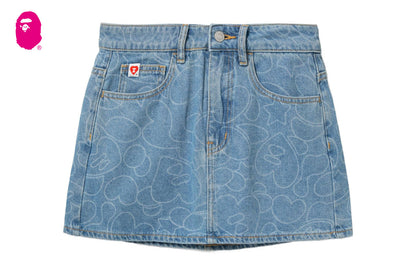 BAPE CAMO WASHED DENIM SKIRT
