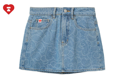 BAPE CAMO WASHED DENIM SKIRT
