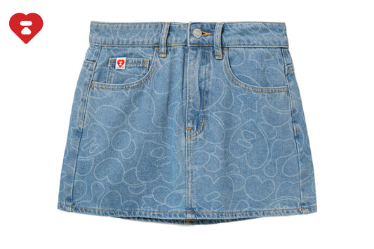 BAPE CAMO WASHED DENIM SKIRT