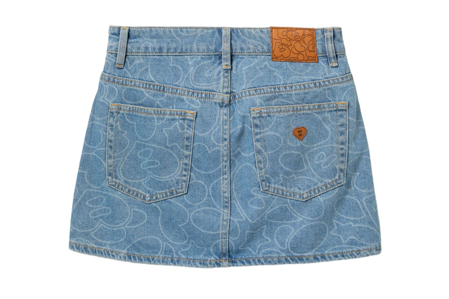 BAPE CAMO WASHED DENIM SKIRT
