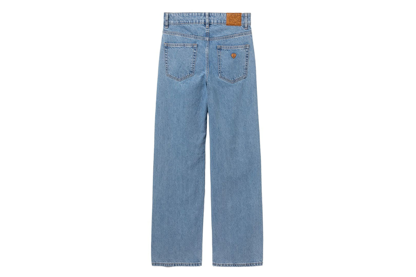 BAPE PU BADGE WASHED STRAIGHT CUT JEANS