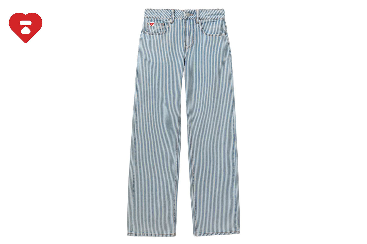 BAPE PU BADGE INDIGO STRIPE STRAIGHT CUT JEANS