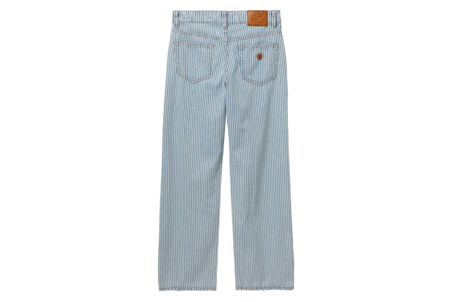 BAPE PU BADGE INDIGO STRIPE STRAIGHT CUT JEANS