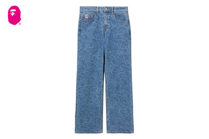 BAPE CAMO WASHED STRAIGHT CUT JEANS