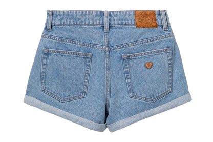 BAPE PU BADGE DENIM SHORTS