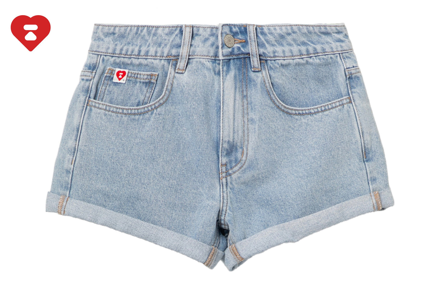BAPE PU BADGE DENIM SHORTS