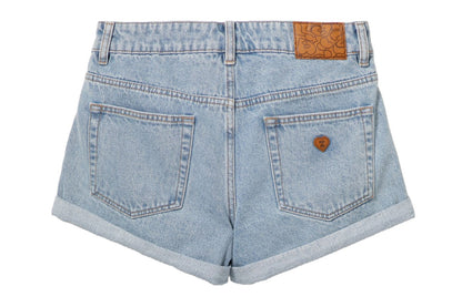 BAPE PU BADGE DENIM SHORTS