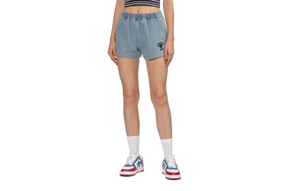 BAPE EMBRO LOGO DENIM TRAINING SHORTS
