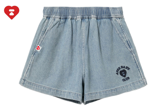 BAPE EMBRO LOGO DENIM TRAINING SHORTS