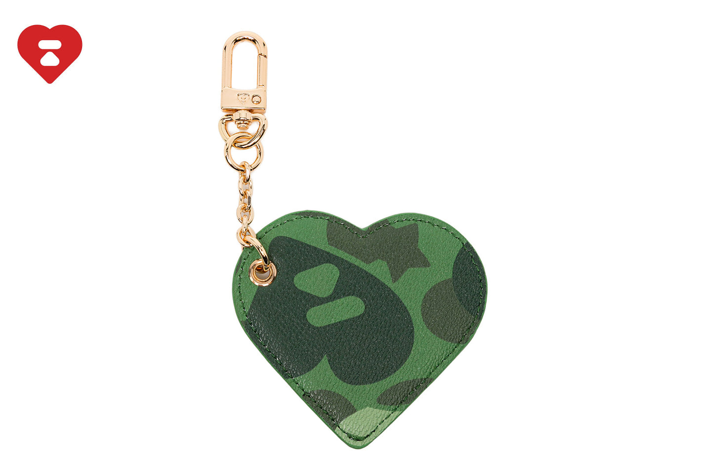 BAPE CAMO PRINTED HEART MIRROR KEYRING