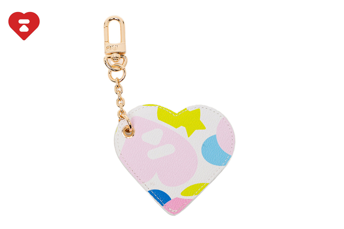 BAPE CAMO PRINTED HEART MIRROR KEYRING