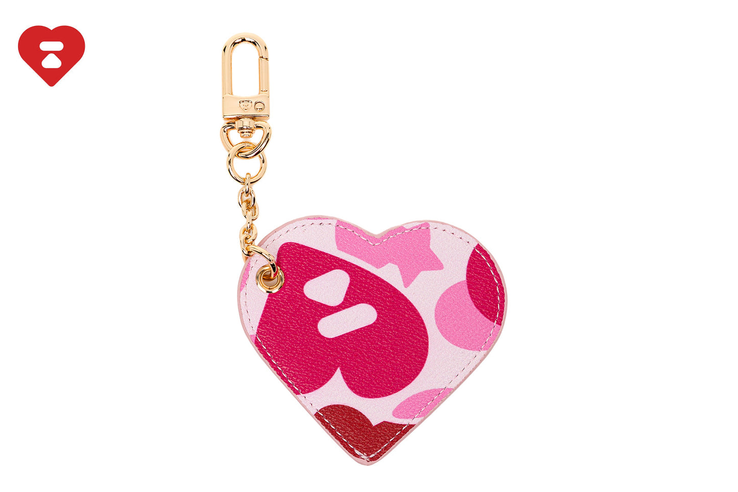 BAPE CAMO PRINTED HEART MIRROR KEYRING
