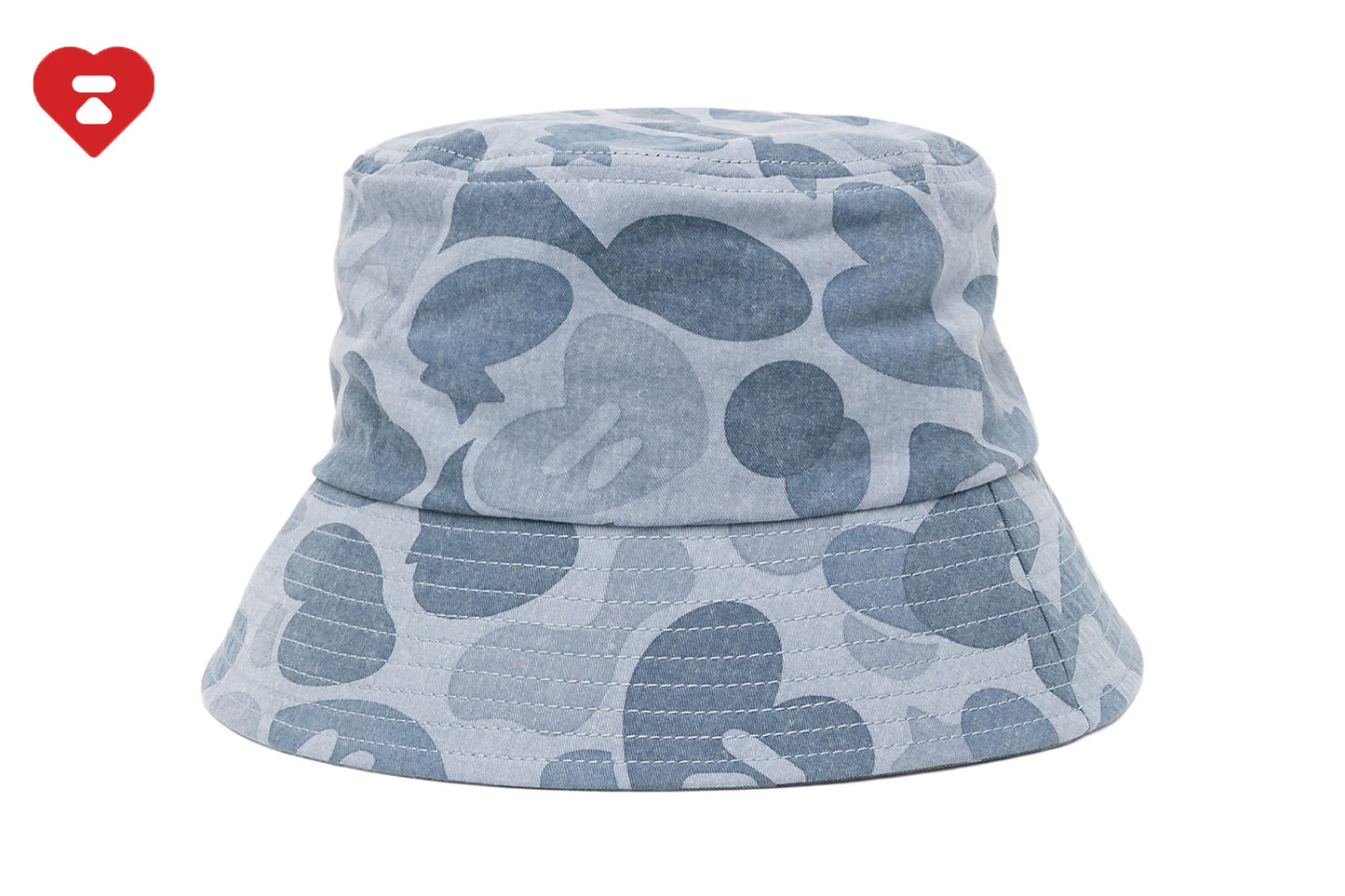 BAPE CAMO LASER PRINTED DENIM BUCKET HAT