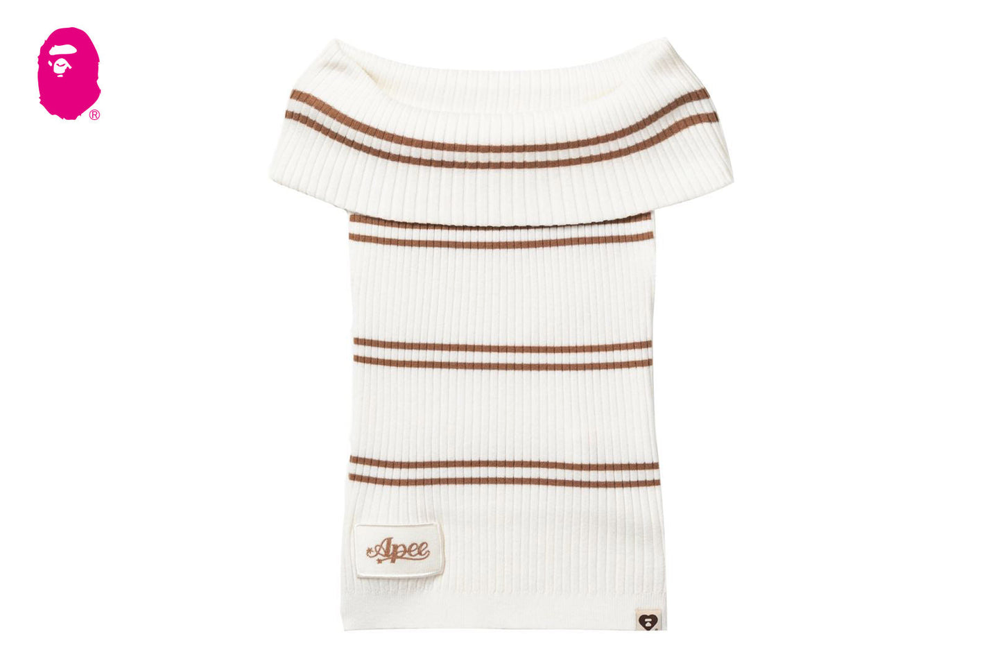 BAPE OFF-SHOULDER STRIPES TOP
