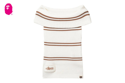 BAPE OFF-SHOULDER STRIPES TOP