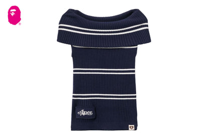 BAPE OFF-SHOULDER STRIPES TOP