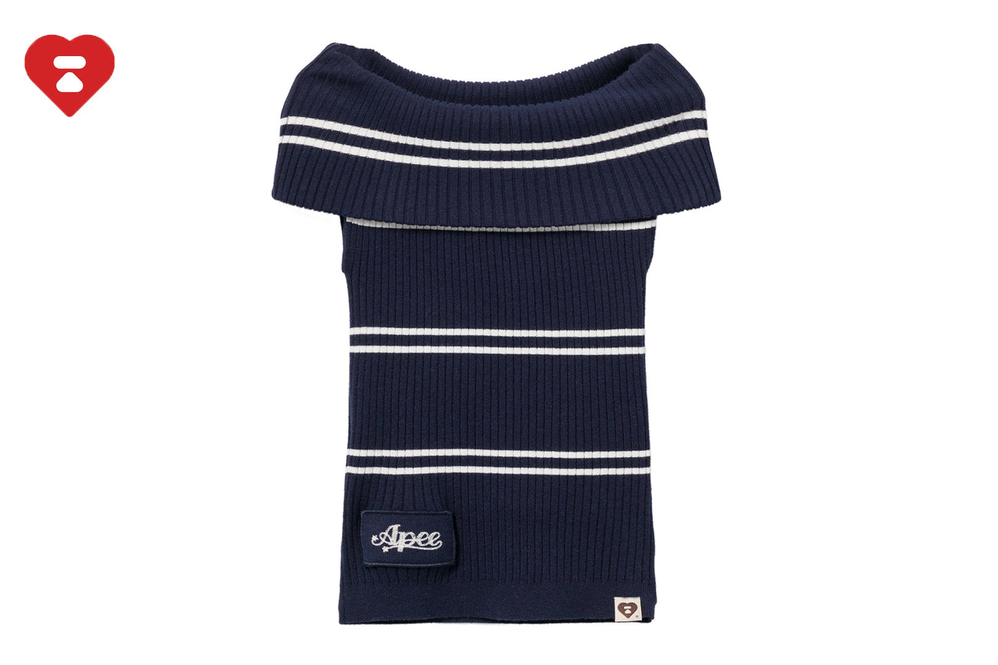 BAPE OFF-SHOULDER STRIPES TOP