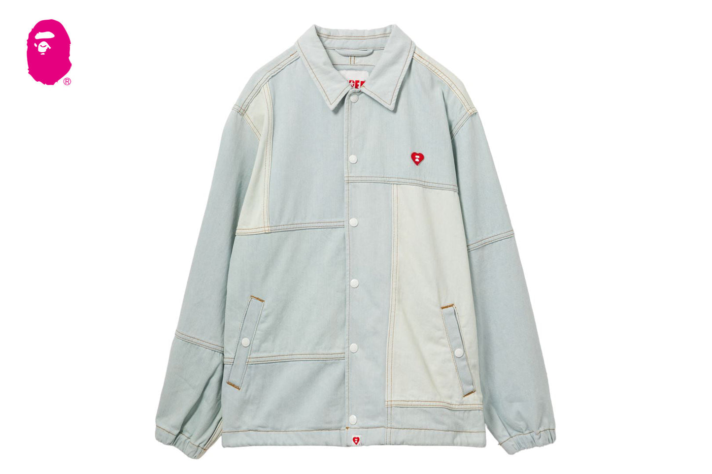 BAPE DENIM PATCHWORK COACH JACKET