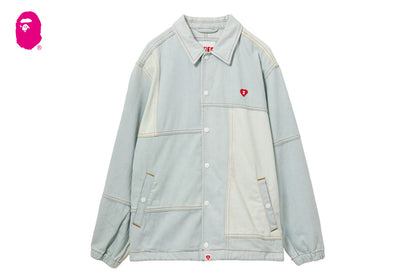 BAPE DENIM PATCHWORK COACH JACKET