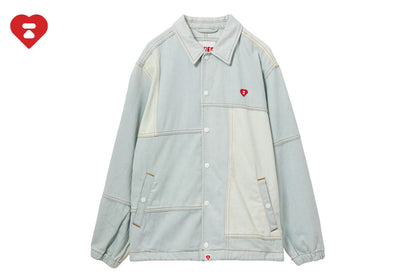 BAPE DENIM PATCHWORK COACH JACKET