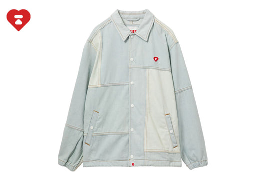 BAPE DENIM PATCHWORK COACH JACKET