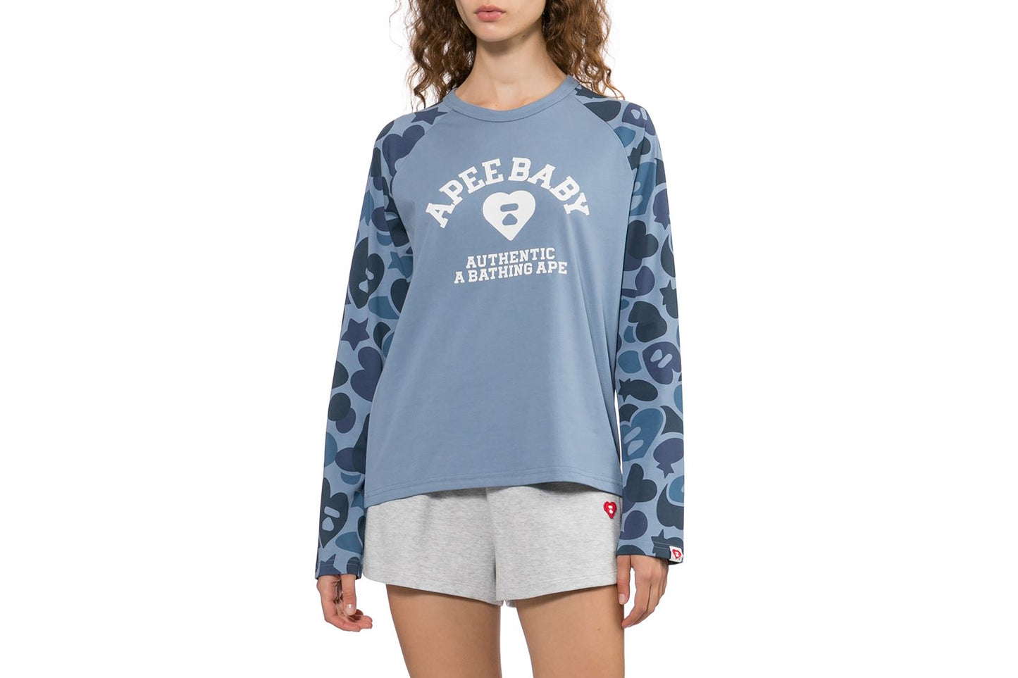 BAPE CAMO SLEEVES RAGLAN LS TEE
