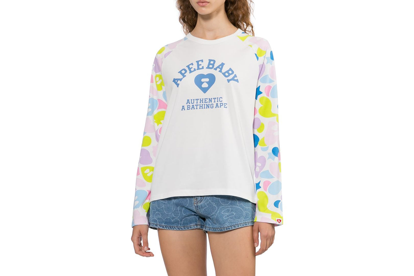 BAPE CAMO SLEEVES RAGLAN LS TEE