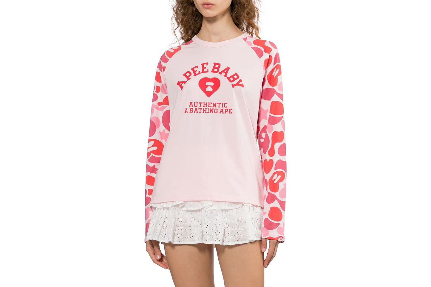 BAPE CAMO SLEEVES RAGLAN LS TEE
