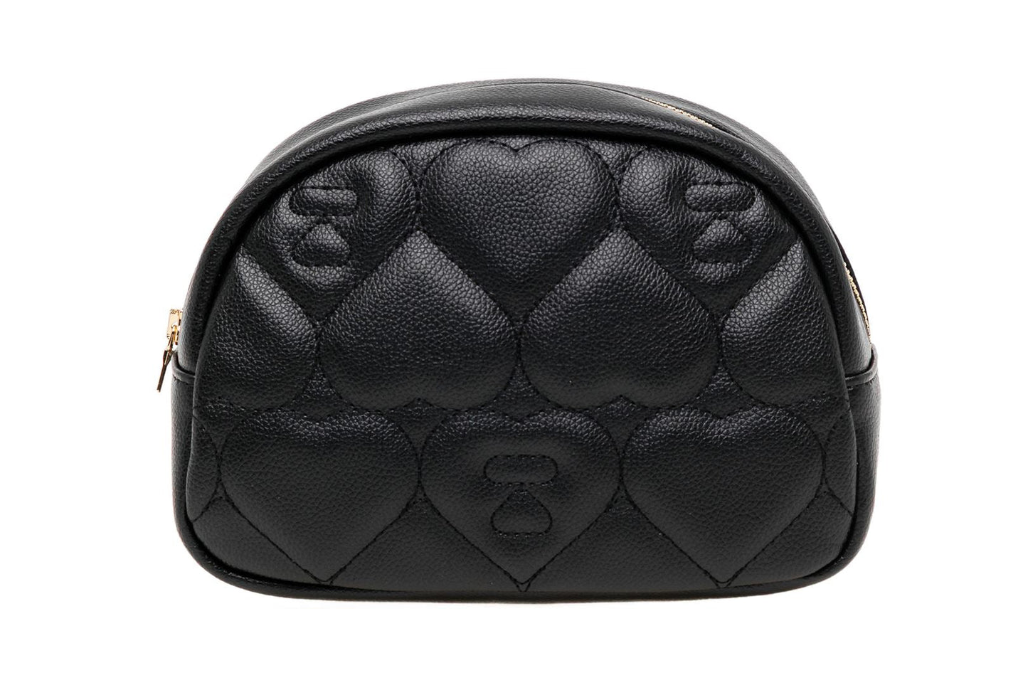 BAPE QUILTED HEART MONOGRAM MINI POUCH
