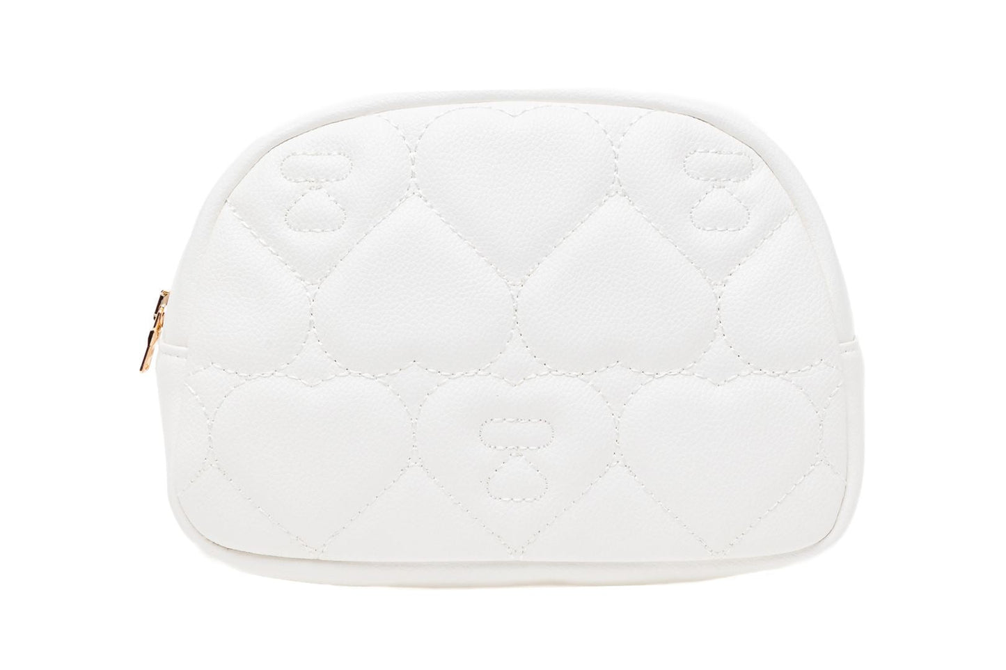 BAPE QUILTED HEART MONOGRAM MINI POUCH