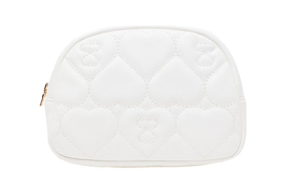 BAPE QUILTED HEART MONOGRAM MINI POUCH