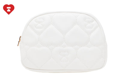 BAPE QUILTED HEART MONOGRAM MINI POUCH