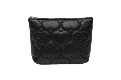 BAPE QUILTED HEART MONOGRAM SMALL WALLET