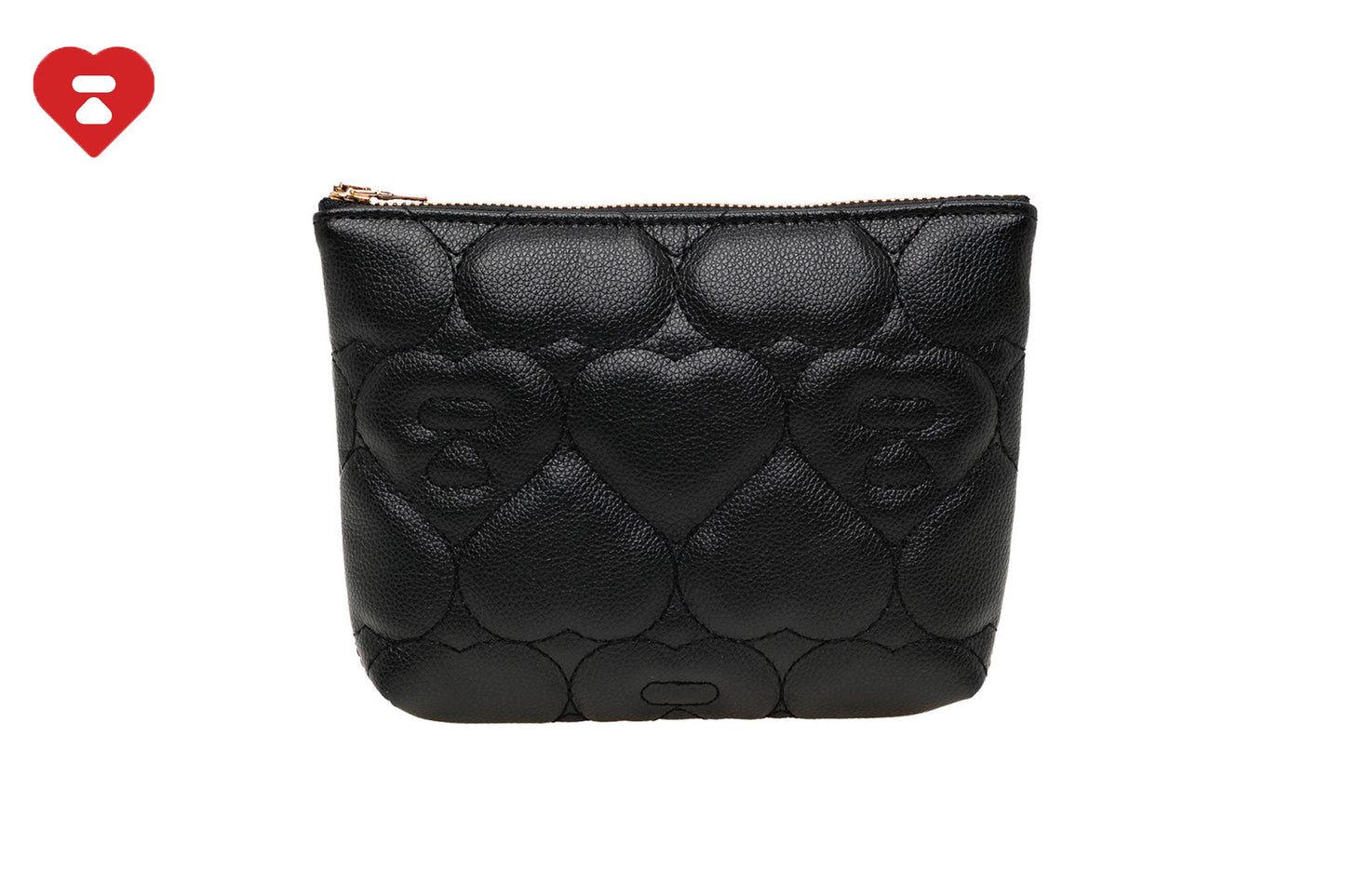BAPE QUILTED HEART MONOGRAM SMALL WALLET