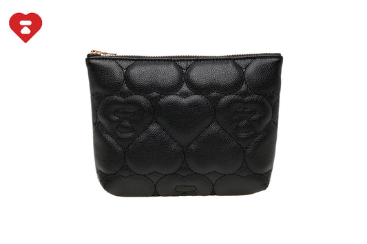 BAPE QUILTED HEART MONOGRAM SMALL WALLET