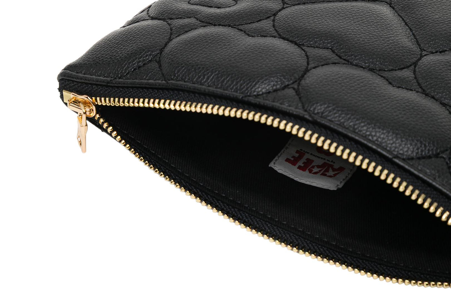 BAPE QUILTED HEART MONOGRAM SMALL WALLET