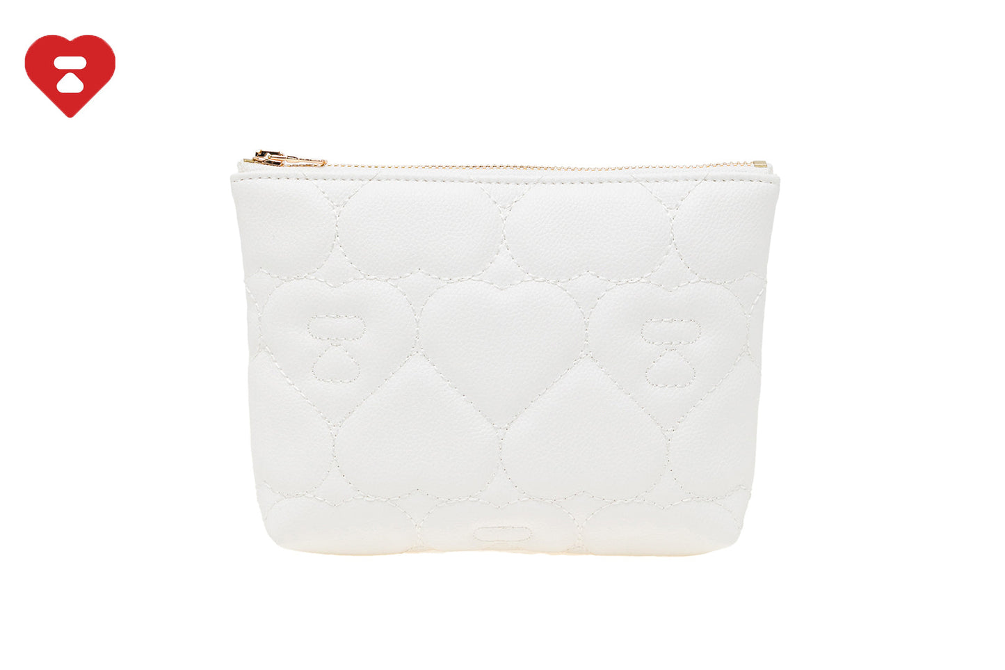 BAPE QUILTED HEART MONOGRAM SMALL WALLET