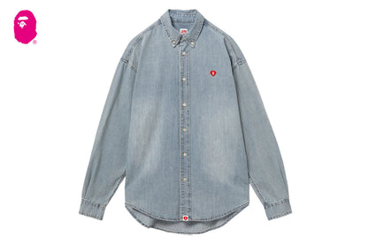 BAPE EMBRO BADGE CHAMBRAY BOYFRIEND SHIRT