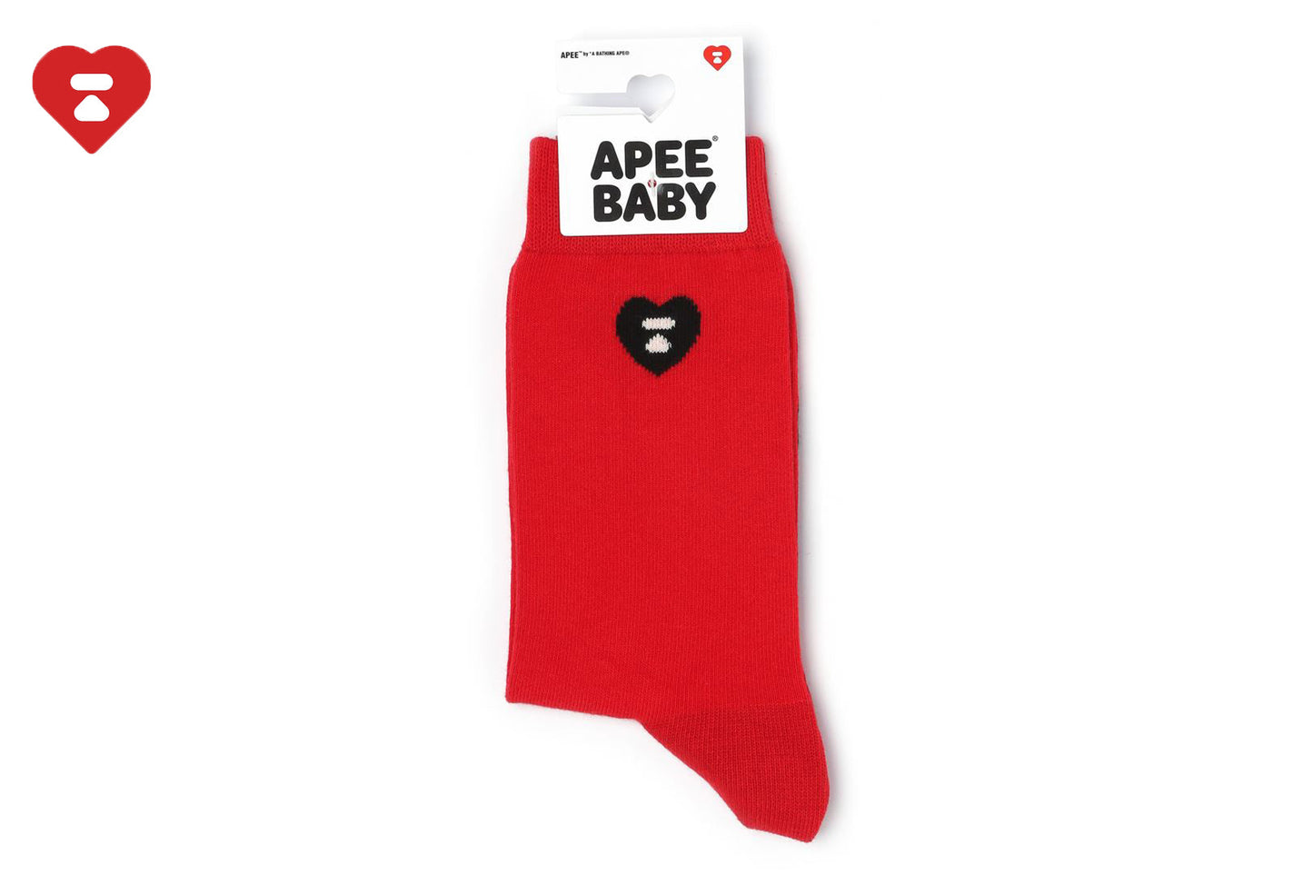 BAPE 心形刺繡徽章襪子