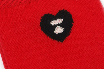 BAPE 心形刺繡徽章襪子