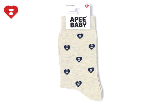 BAPE HEART MONOGRAM INTARSIA SOCKS
